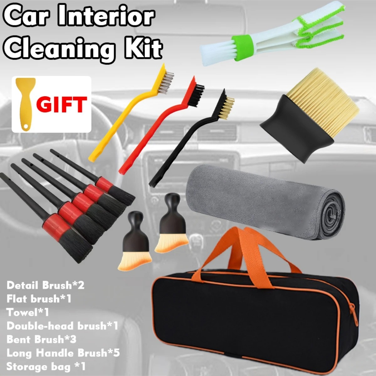 Dirt Brush Interior - 1-15-teiliges Auto-Reinigungs- und Detailing-Bürstenset, Elektrischer Schrubber