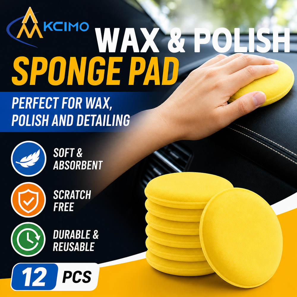 Wax Applicator Pad - 12 Stück wiederverwendbare, gelbe, runde Polierschwämme,