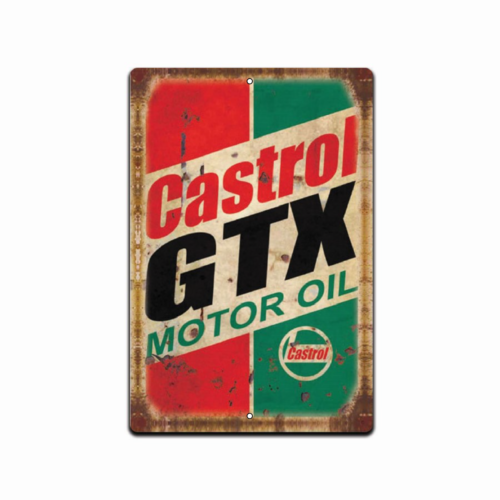 Castrol Oil Gtx - Castrol GTX Vintage-Look Tankstellen-Garagen-Werkstatt Retro Rustikales