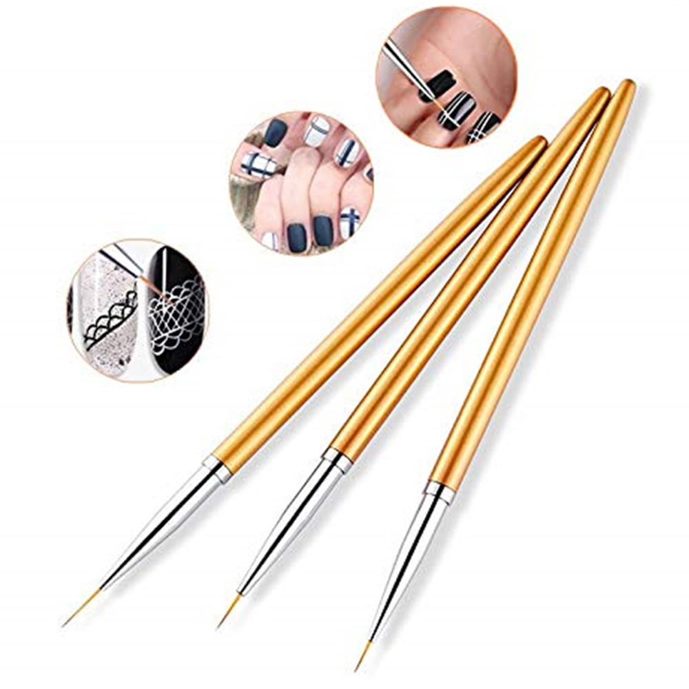 3-teiliges Gold-Nail-Art-Strei – Detailing Brush Set Bewertung und Preis