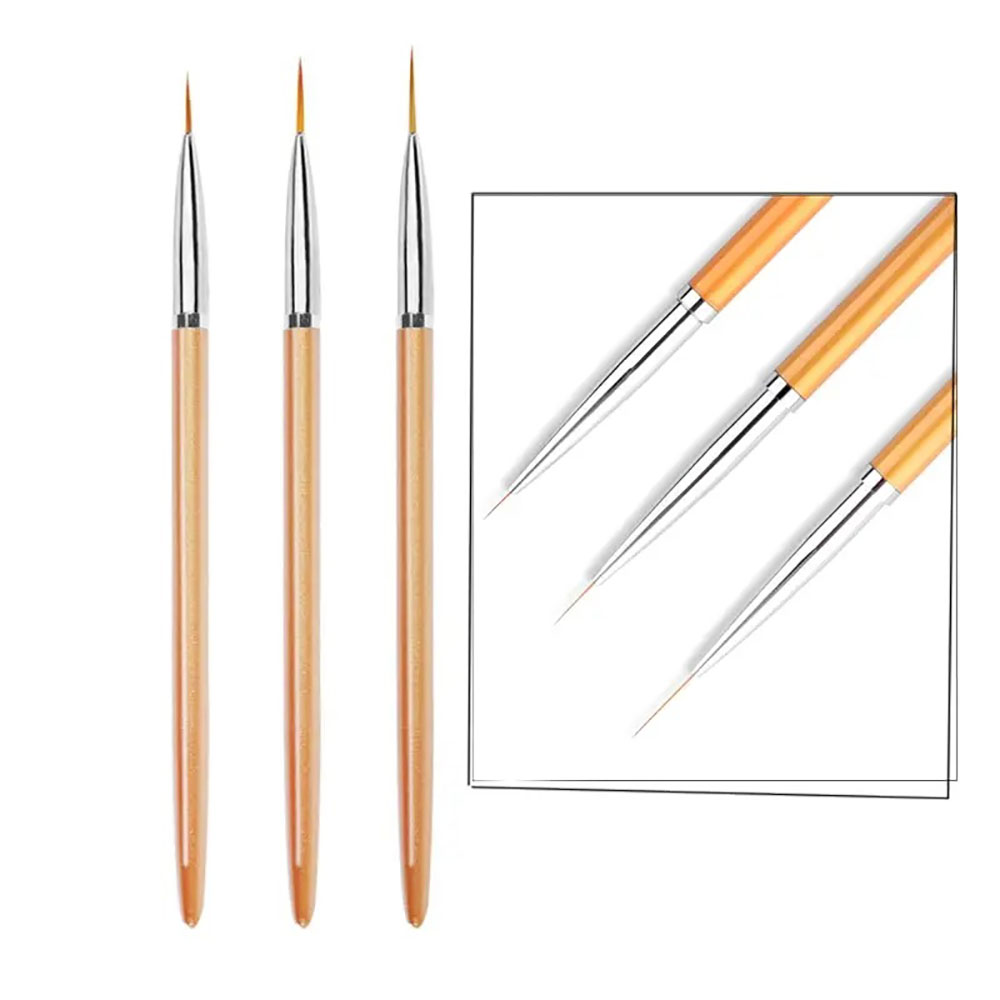 3-teiliges Gold-Nail-Art-Strei – Detailing Brush Set Bewertung und Preis