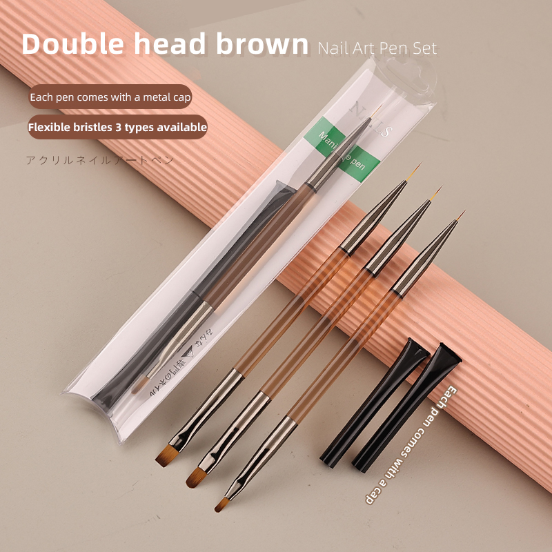 3 stücke Doppel-ende Nail art  – Detailing Brush Set Bewertung und Preis
